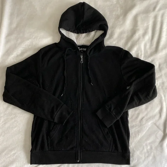 Black “Weekend Lover” full body zipper fleece hoodie - Picture 10 of 17